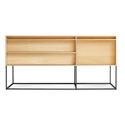 Blu Dot Rule 1 Door / 2 Drawer Console - White Oak In Brown