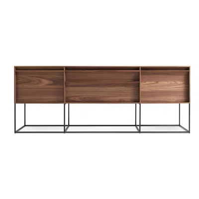 Blu Dot Rule 2 Door / 2 Drawer Console - Walnut In Brown