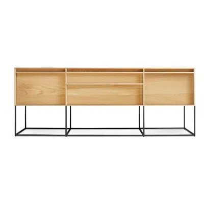 Blu Dot Rule 2 Door / 2 Drawer Console - White Oak In Brown