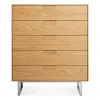 Blu Dot Series 11 5 Drawer Drawer In White Oak/stainless Steel