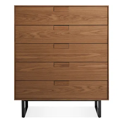 Blu Dot Series 11 5 Drawer Dresser - Walnut / Oblivion In Brown
