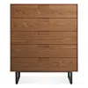 Blu Dot Series 11 5 Drawer Dresser In Walnut/oblivion