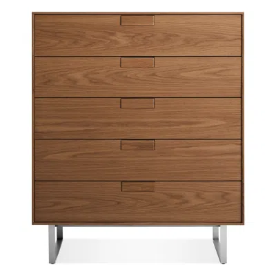 Blu Dot Series 11 5 Drawer Dresser In Walnut/stainless Steel