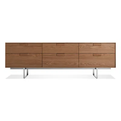 Blu Dot Series 11 6 Drawer Console - Walnut / Stainless Steel In Brown