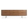 BLU DOT SERIES 11 6 DRAWER CONSOLE. WALNUT / STAINLESS STEEL