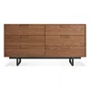 Blu Dot Series 11 6 Drawer Dresser In Walnut/oblivion
