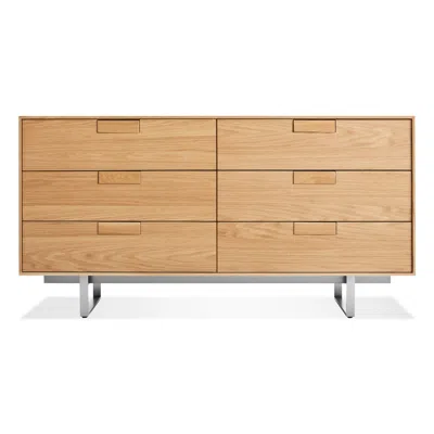 Blu Dot Series 11 6 Drawer Dresser - White Oak / Stainless Steel In Brown
