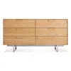 Blu Dot Series 11 6 Drawer Dresser In White Oak/stainless Steel