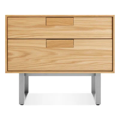 Blu Dot Series 11 Nightstand - White Oak / Stainless Steel In Brown