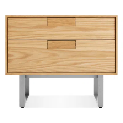 Blu Dot Series 11 Nightstand In White Oak/stainless Steel