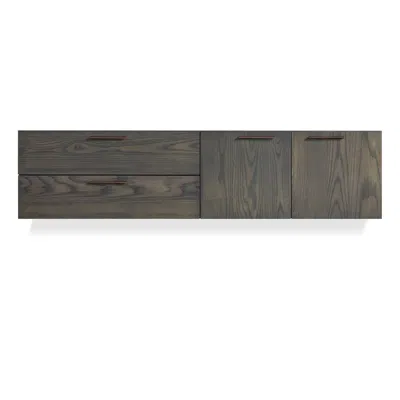 Blu Dot Shale 2 Door / 2 Drawer Wall-mounted Cabinet - Smoke In Gray