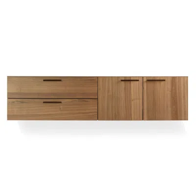 Blu Dot Shale 2 Door / 2 Drawer Wall-mounted Cabinet - Walnut In Brown