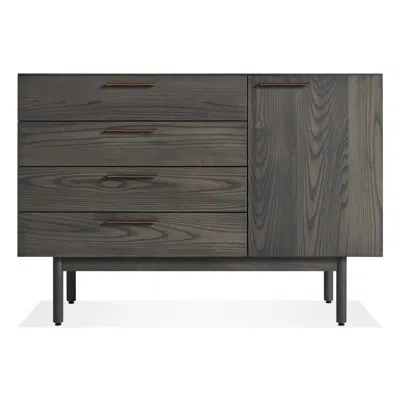 Blu Dot Shale 4 Drawer / 1 Door Credenza - Smoke In Gray