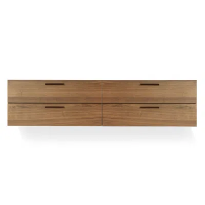 Blu Dot Shale 4 Drawer Wall-mounted Cabinet In Walnut