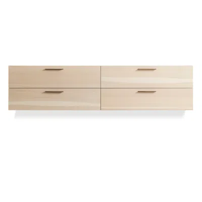 Blu Dot Shale 4 Drawer Wall-mounted Cabinet - Hickory In Brown