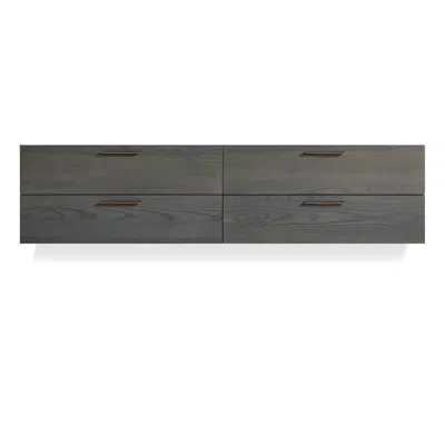 Blu Dot Shale 4 Drawer Wall-mounted Cabinet - Smoke In Gray