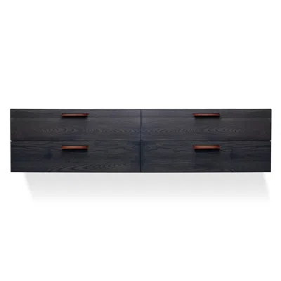 Blu Dot Shale 4 Drawer Wall-mounted Cabinet - Smoke In Gray