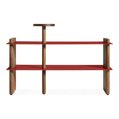 Blu Dot Shoegaze Shoe Rack - Walnut / Carmine