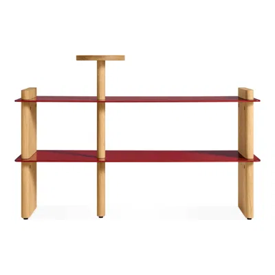 Blu Dot Shoegaze Shoe Rack - White Oak / Carmine