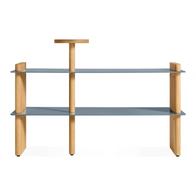 Blu Dot Shoegaze Shoe Rack - White Oak / Grey Blue