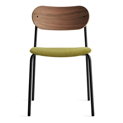 Blu Dot Sidebyside Dining Chair In Walnut/loden Green Velvet