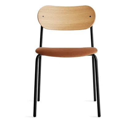 Blu Dot Sidebyside Dining Chair In White Oak/copper Velvet