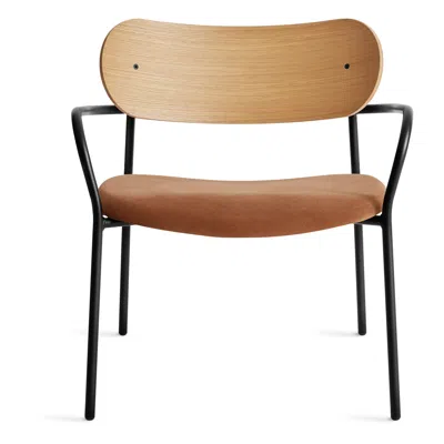 Blu Dot Sidebyside Lounge Chair In White Oak/copper Velvet