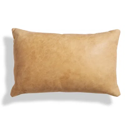Blu Dot Signal 20" X 13" Lumbar Pillow - Camel Leather In Brown