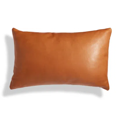 Blu Dot Signal 20" X 13" Lumbar Pillow - Terracotta Leather In Brown