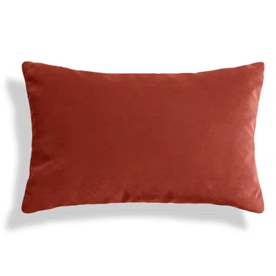 Blu Dot Signal 20" X 13" Lumbar Pillow - Tomato Velvet In Red