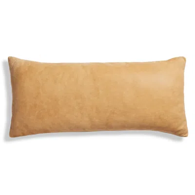 Blu Dot Signal 30" X 13" Lumbar Pillow - Camel Leather In Brown