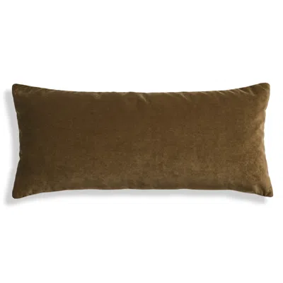 Blu Dot Signal 30" X 13" Lumbar Pillow - Moss Velvet In Green