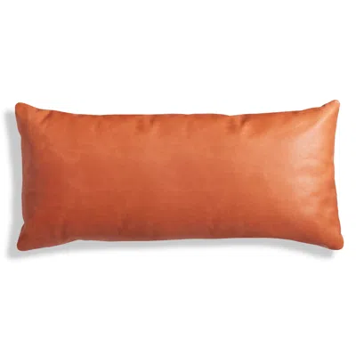 Blu Dot Signal 30" X 13" Lumbar Pillow - Terracotta Leather In Brown