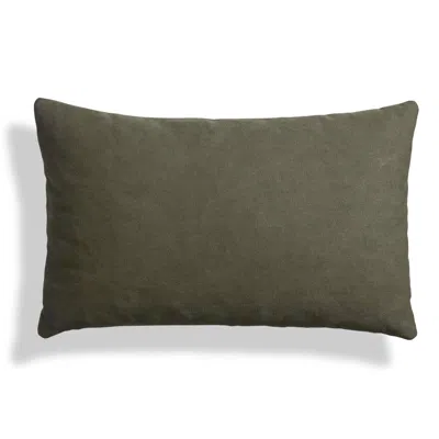 Blu Dot Signal Canvas 20" X 13" Lumbar Pillow In Barto Olive