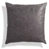 Blu Dot Signal Leather 20" Square Pillow In Slate Leather