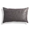 Blu Dot Signal Leather 20" X 13" Lumbar Pillow In Slate Leather