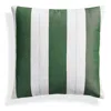 Blu Dot Signal Outdoor 20" Square Pillow In Sunbrella Ivy Stripe