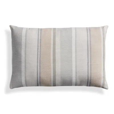 Blu Dot Signal Outdoor 20" X 13" Lumbar Pillow In Sunbrella Taupe Stripe