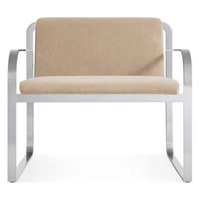 Blu Dot Skald Lounge Chair - Stone Velvet In Neutral