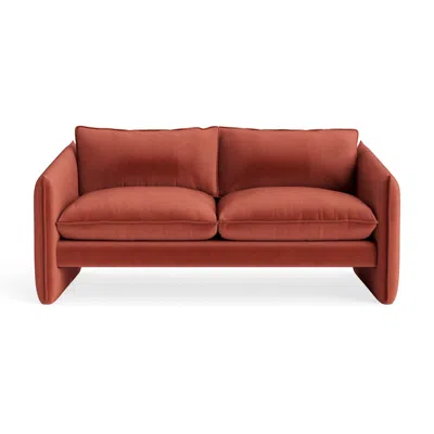 Blu Dot Softmore 74" Sofa - Tomato Velvet In Red