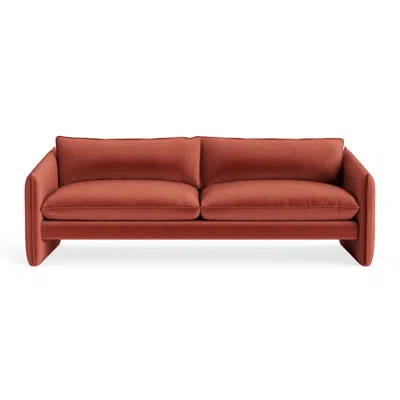 Blu Dot Softmore 96" Sofa - Tomato Velvet In Red