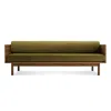 Blu Dot Souvenir Velvet Sofa In Loden Green Velvet/walnut