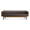 Blu Dot Souvenir Velvet Sofa In Storm Velvet/walnut