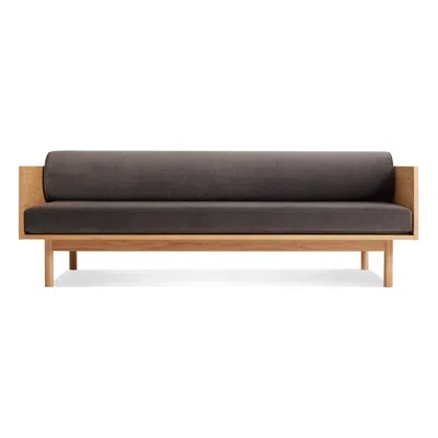 Blu Dot Souvenir Velvet Sofa In Storm Velvet/white Oak