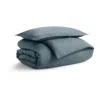 Blu Dot Stone Washed Linen Duvet Set In Grey Blue