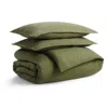 Blu Dot Stone Washed Linen Duvet Set In Loden Green