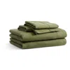 Blu Dot Stone Washed Linen Sheet Set In Loden Green
