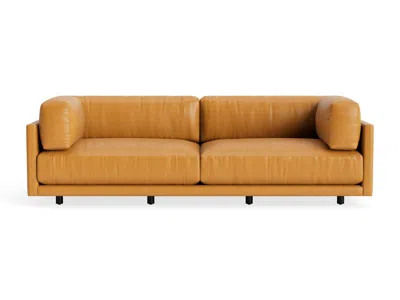 Blu Dot Sunday 102" Sofa - Canyon Leather In Brown