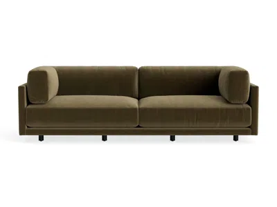 Blu Dot Sunday 102" Sofa - Moss Velvet In Green