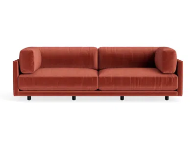 Blu Dot Sunday 102" Sofa - Tomato Velvet In Red